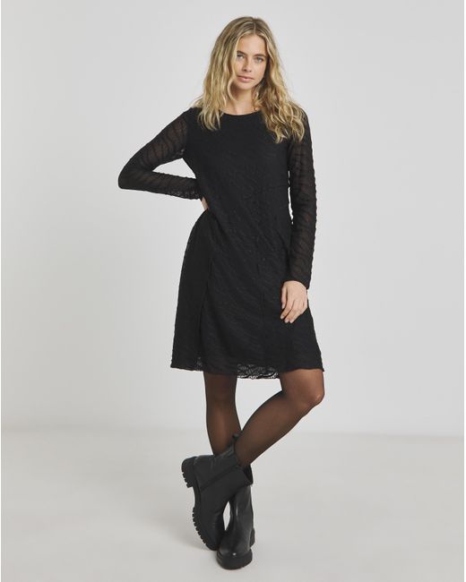 Simply Be Black Textured Stretch Lace Dress
