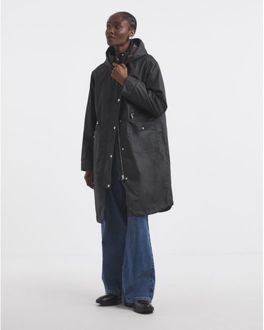 Simply Be Blue Check Lined Coated Coat