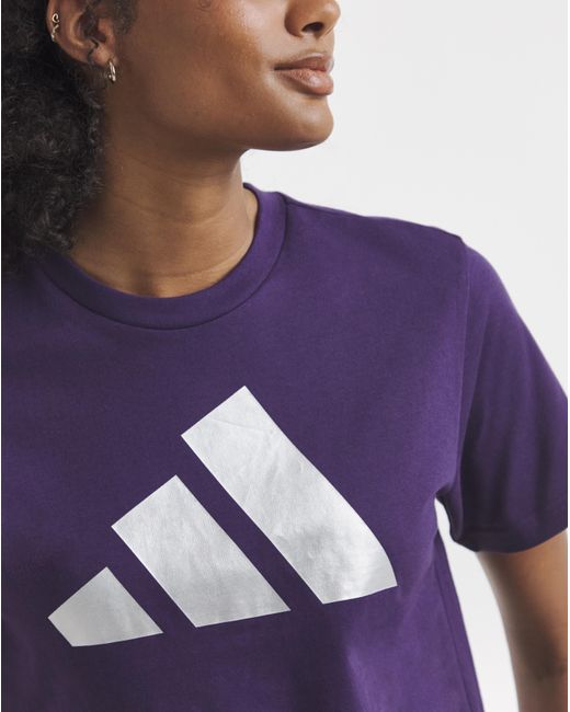 Adidas Blue Large Logo Training T-Shirt