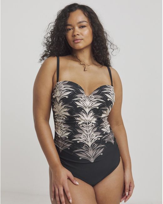 Joanna Hope Black Bandeau Underwired Swimsuit