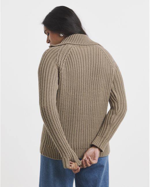 Simply Be Brown Chunky Zip Through Cardigan