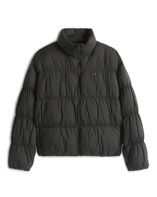 Tommy Hilfiger Black Rouched Puffer Down Jacket