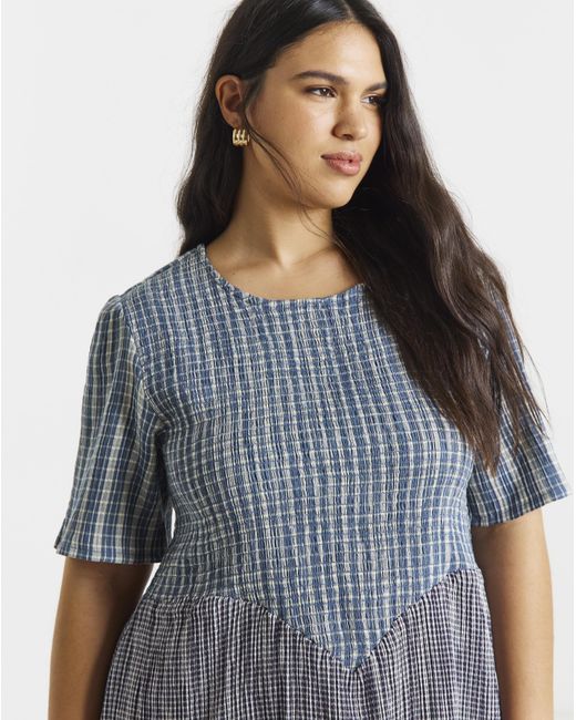Native Youth Blue Ny Seersucker Dress
