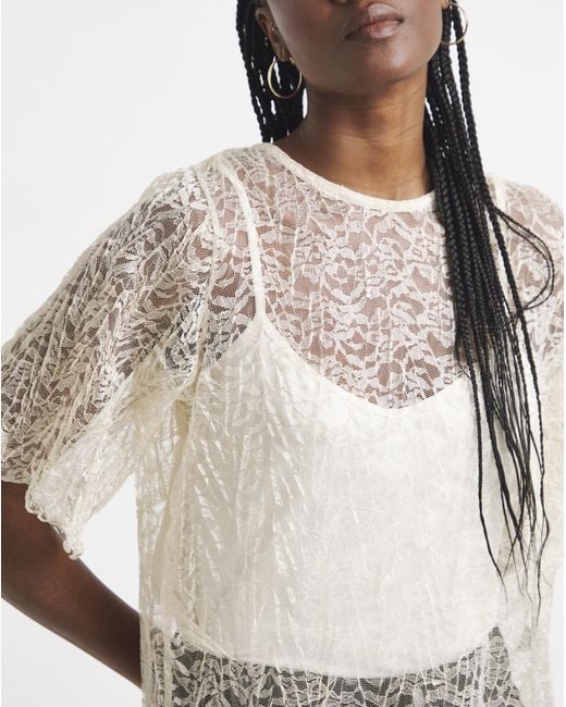 Simply Be Brown Lace Boxy Top