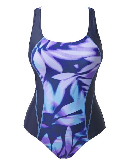 Beach To Beach Blue Sports High Neck Swimsuit