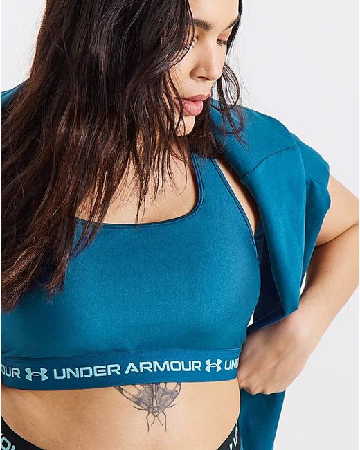 Under Armour Blue Crossback Mid Support Bra