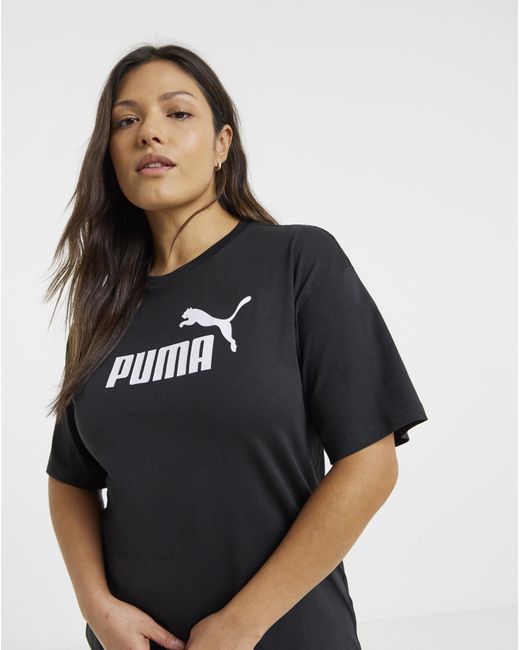 PUMA Black Essential No.1 Logo Relaxed T-Shirt