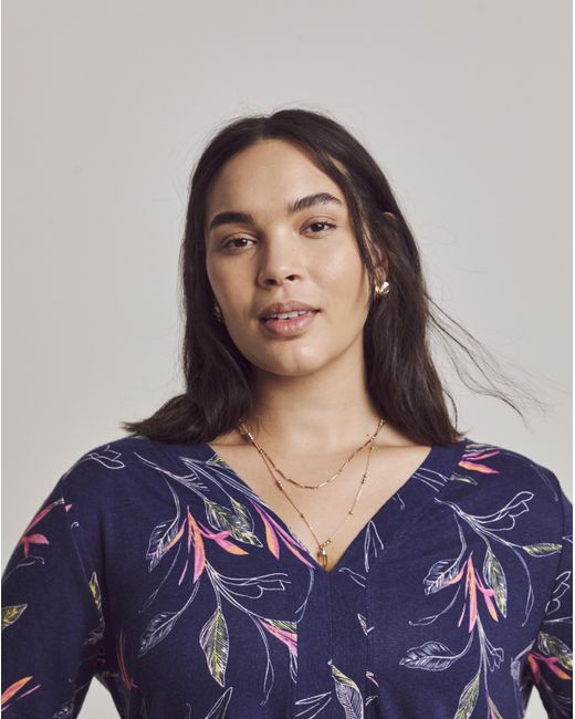 Julipa Blue Linen Jersey Boxy Top