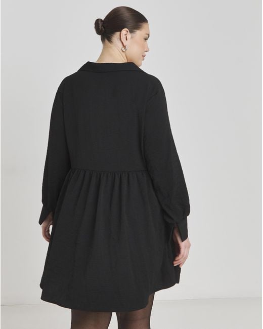 Simply Be Black Herringbone Smock Dress