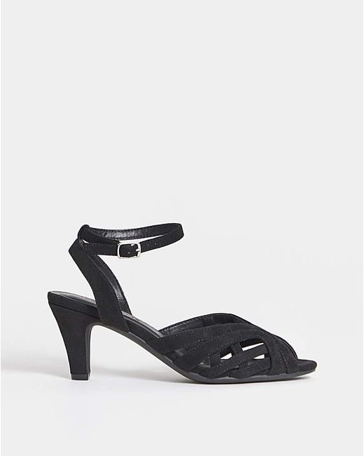 JD Williams Green Round Toe Caged Heels Extra Wide