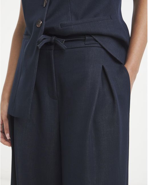 Simply Be Blue Denim Look Wide Trouser