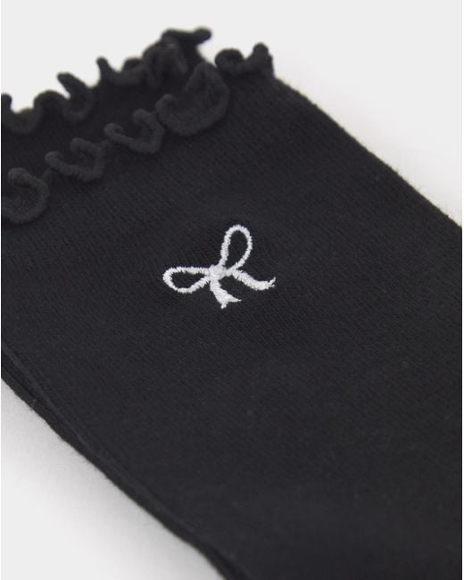 Pretty Secrets Black 5Pk Bow Ankle Socks