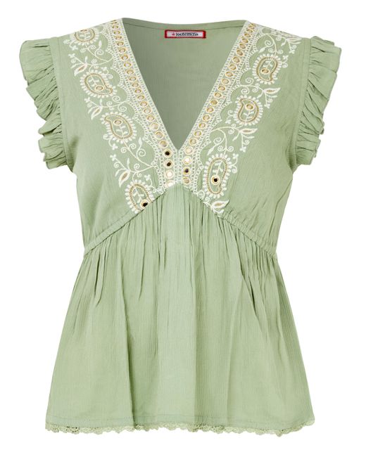 Joe Browns Green Francesca Embroidered Top