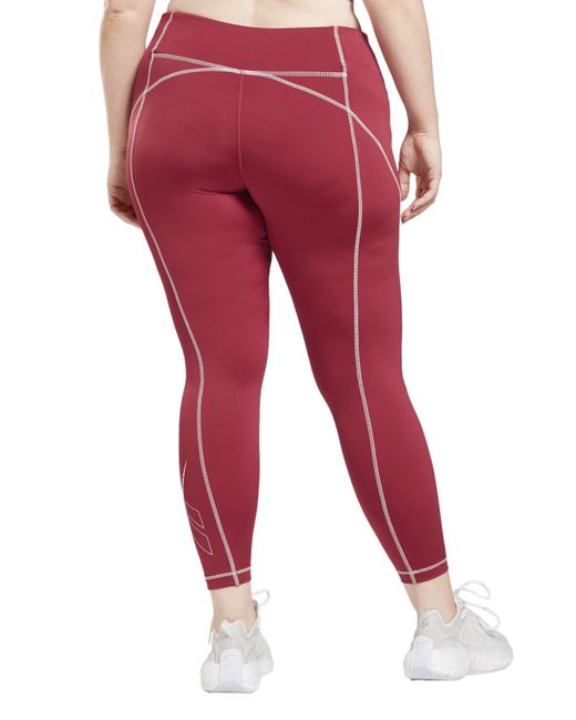 Reebok Red Wor Big Logo Tight Plus Size