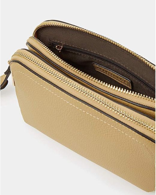 Accessorize Natural Double Zip Crossbody Bag
