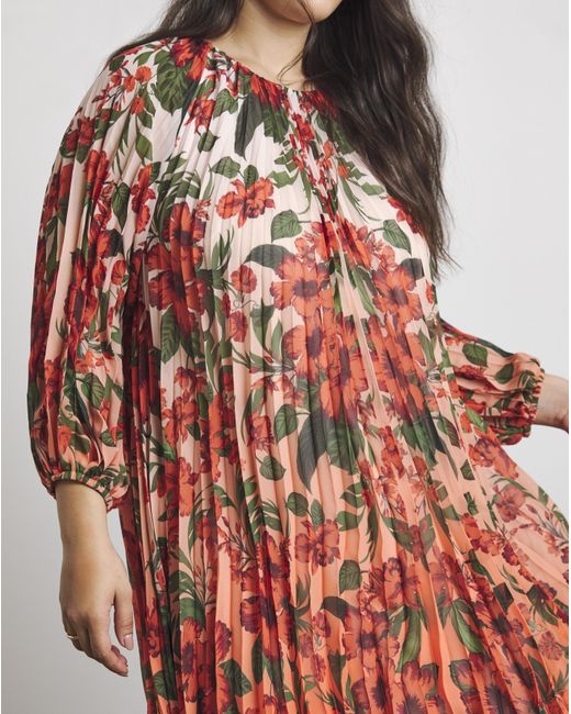 Joanna Hope Red Crinkle Shift Dress