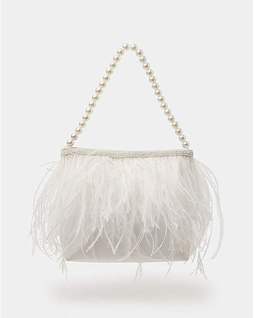 Accessorize White Feather Beaded Bridal Bag