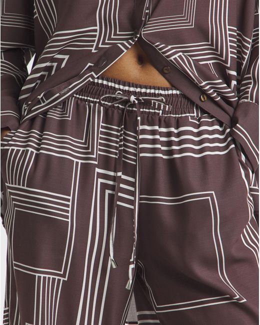 Simply Be Red Herringbone Drawstring Wide Leg Trousers