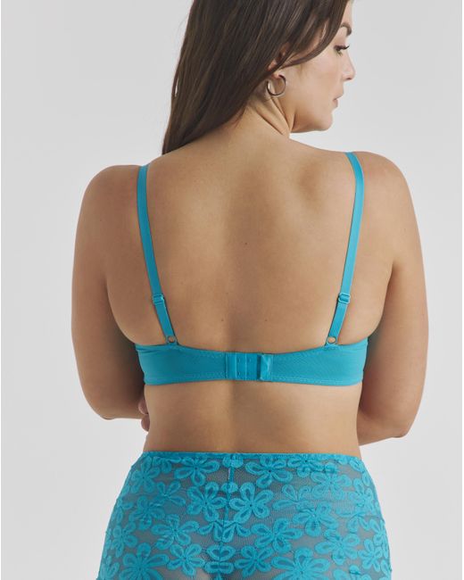 Pretty Secrets Blue 2 Pack Daisy Lace Plunge Bras