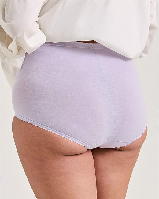 Sloggi Purple 6Pk Basic Maxi Briefs Lilac Multi