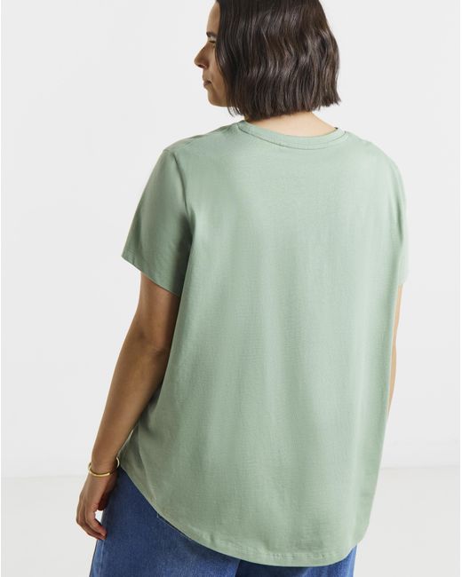 Simply Be Green 2 Pack Curved Hem Longline T-Shirts