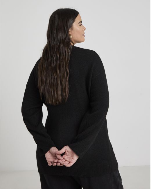 Simply Be Black Ballet Wrap Longline Cardigan