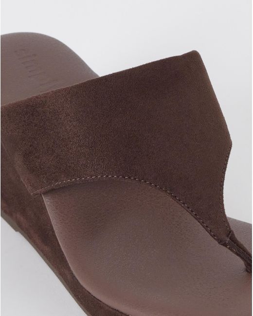 Simply Be Natural Wedged Toe Post Sandals Extra Wide Fit