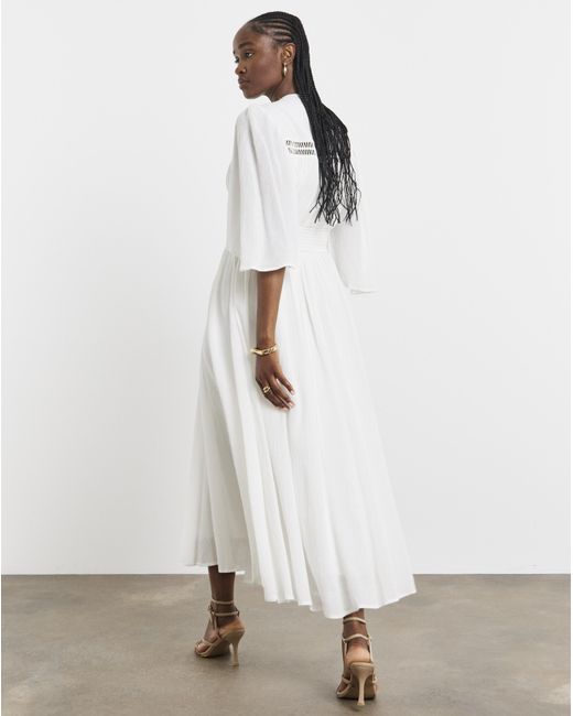 Joanna Hope White Crinkle Maxi Dress