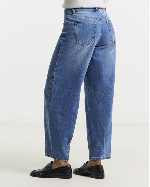 Simply Be Blue Mid Wash Stretch Tapered Jeans