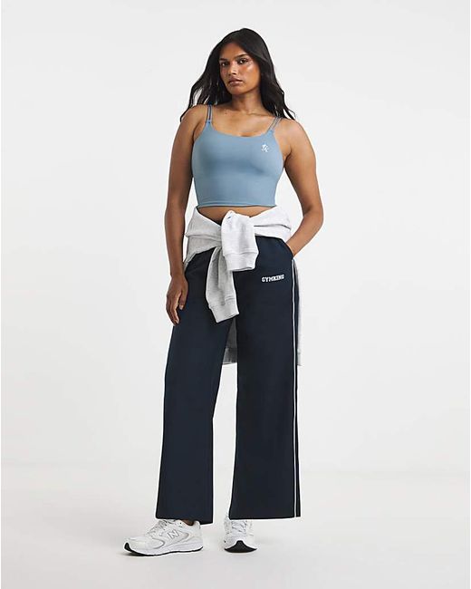 Gym King Blue College Straight Leg Joggers