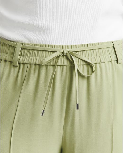 Simply Be Green Twill Wide Leg Trousers
