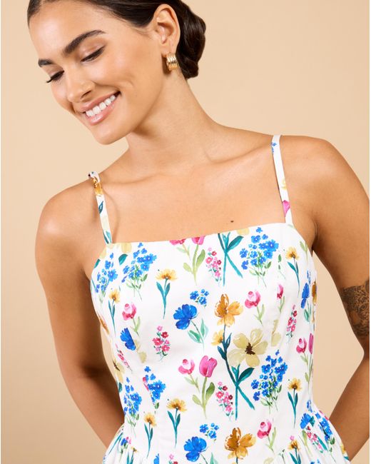 Little Mistress Blue Lm Floral Balloon Midaxi