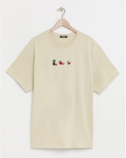 Simply Be Natural Fruit Embroidered T-Shirt