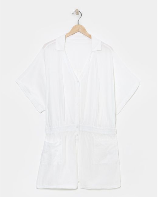 JD Williams White Cheesecloth Beach Playsuit