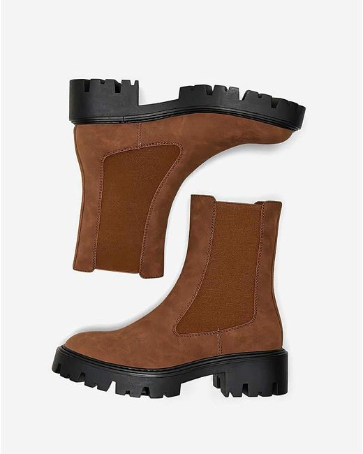 ONLY Betty Chunky Boot Standard Fit in Brown | Lyst UK