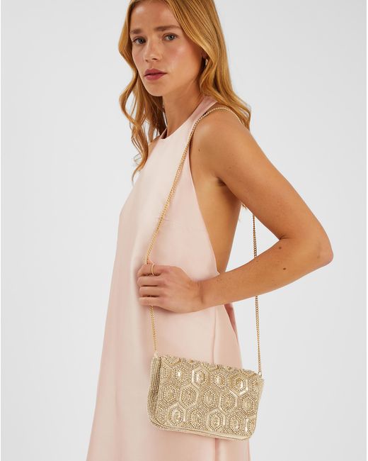 Accessorize White Fold Over Clutch Bag