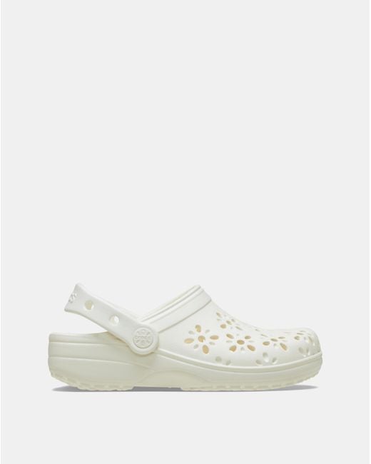 CROCSTM White Classic Floral Cut Out Clog