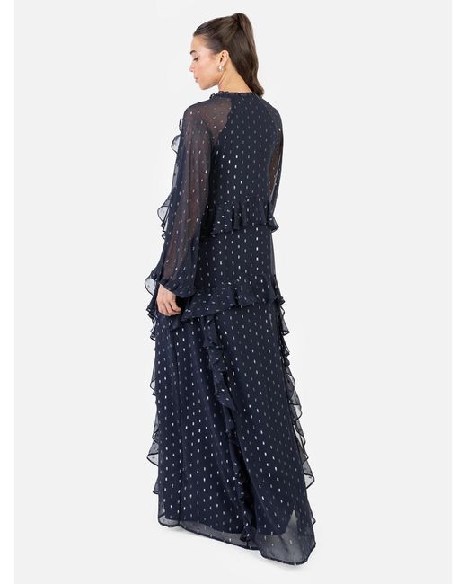 Anaya with love Blue Anaya Metallic Thread Dress