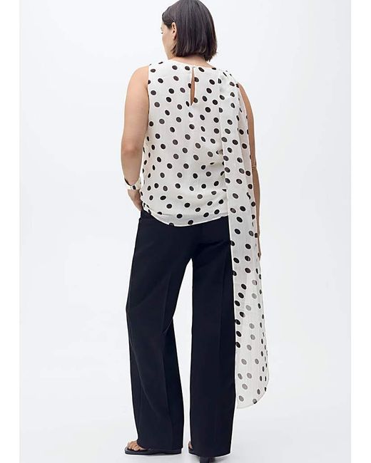 Mango Blue Polka-Dot Blouse