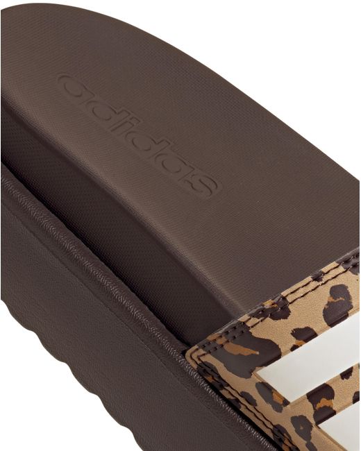Adidas Brown Adilette Platform Slides