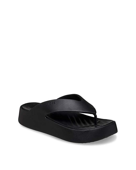 CROCSTM Black Getaway Platform Toe Post Sandal