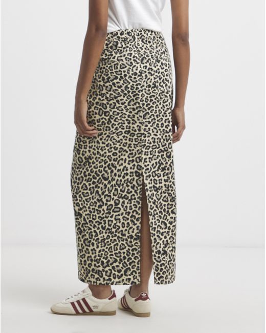 Simply Be White Sbe Print Denim Midaxi Skirt