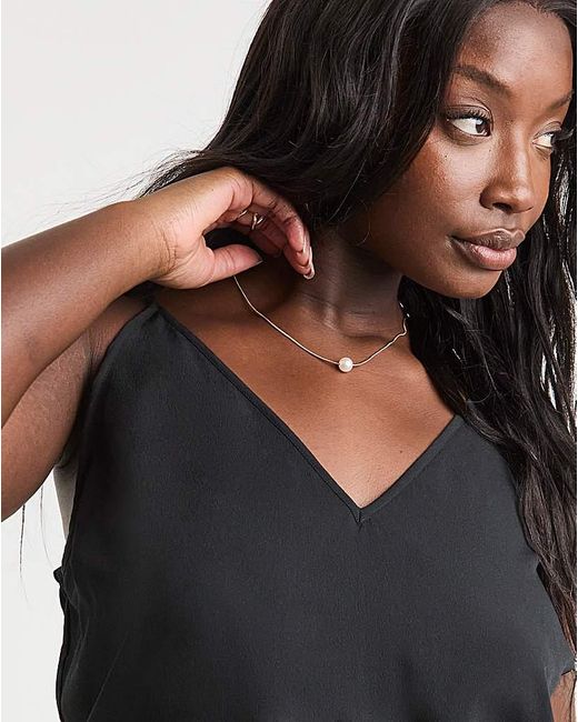Simply Be Black V Neck Cami
