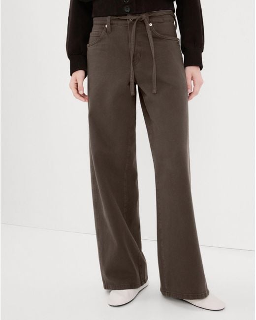 Mango Black Rachel Wide-Leg Jeans With Drawstr