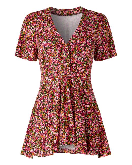 Joe Browns Red Jb Diana Ditsy Jersey Tunic Top