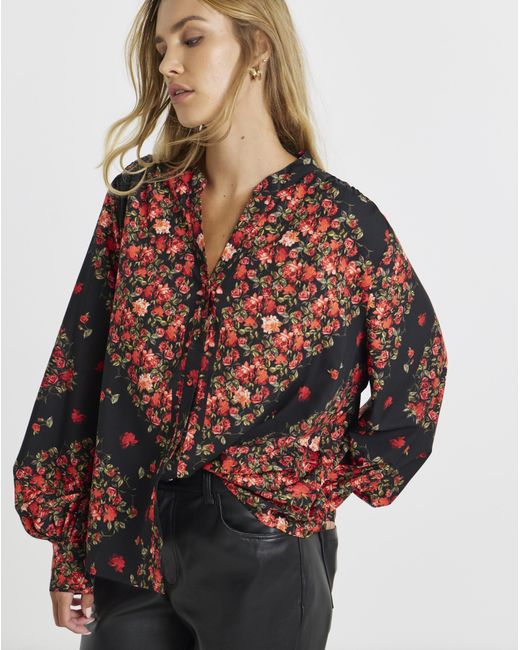 Hope & Ivy Red Eva Blouse