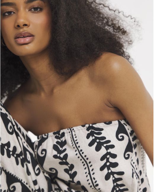 Simply Be Black Linen Bandeau Top