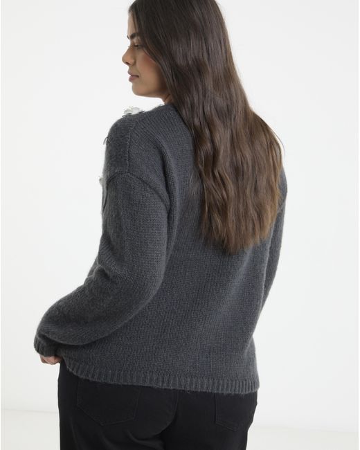 Simply Be Blue Embellished Cardigan
