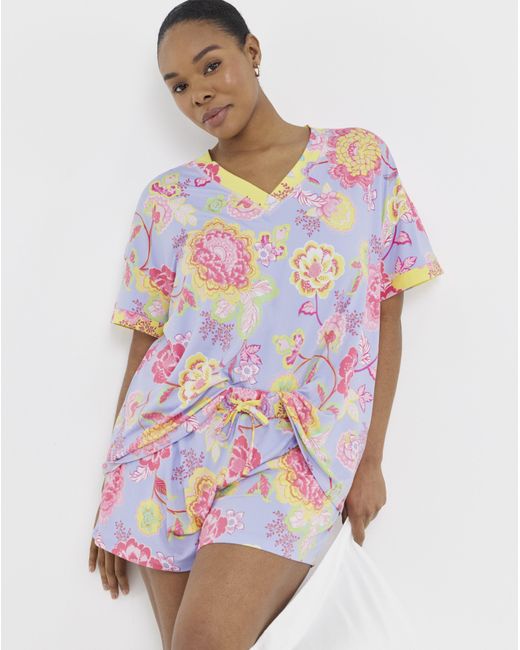 Figleaves White Floral Shortie Pyjama Set