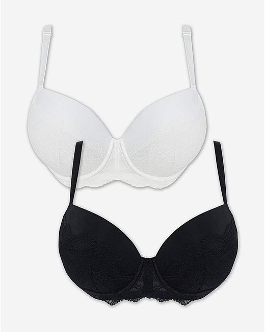 Pretty Secrets Black 2 Pack Boost Plunge Bras